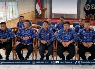Wujudkan Lapas Aman, Lapas Karawang Ikuti Aragan Dirjenpas