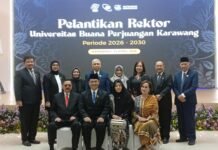 Dr.budi rismayadi resmi di lantik sebagai rektor UBP karawang periode 2026-2030