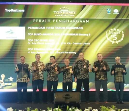 PERUMDAM Tirta Tarum Karawang Dinobatkan BUMD Bintang 5 di TOP BUMD Awards 2026