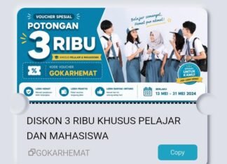 Cara Dapat Voucher GOKARHEMAT, Promo Diskon Rp3.000 untuk Pelajar dan Mahasiswa