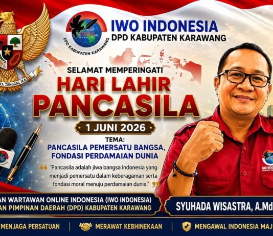 Hari Lahir Pancasila 2026, IWO Indonesia Karawang Tegaskan Peran Pers dalam Menjaga Persatuan Bangsa