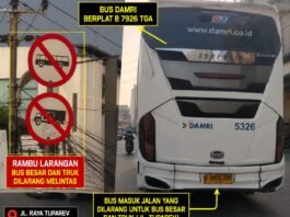 Dishub Karawang Akan Kejar Bus DAMRI B 7926 TGA yang Nekat Masuk Jalan Tuparev
