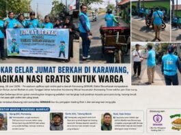 GOKAR Karawang Buktikan Kepedulian, Bagikan Nasi Gratis untuk Warga yang Membutuhkan