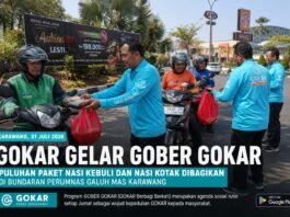 GOKAR Perkuat Kepedulian Sosial Lewat GOBER GOKAR, Bagikan Puluhan Paket Makanan Gratis